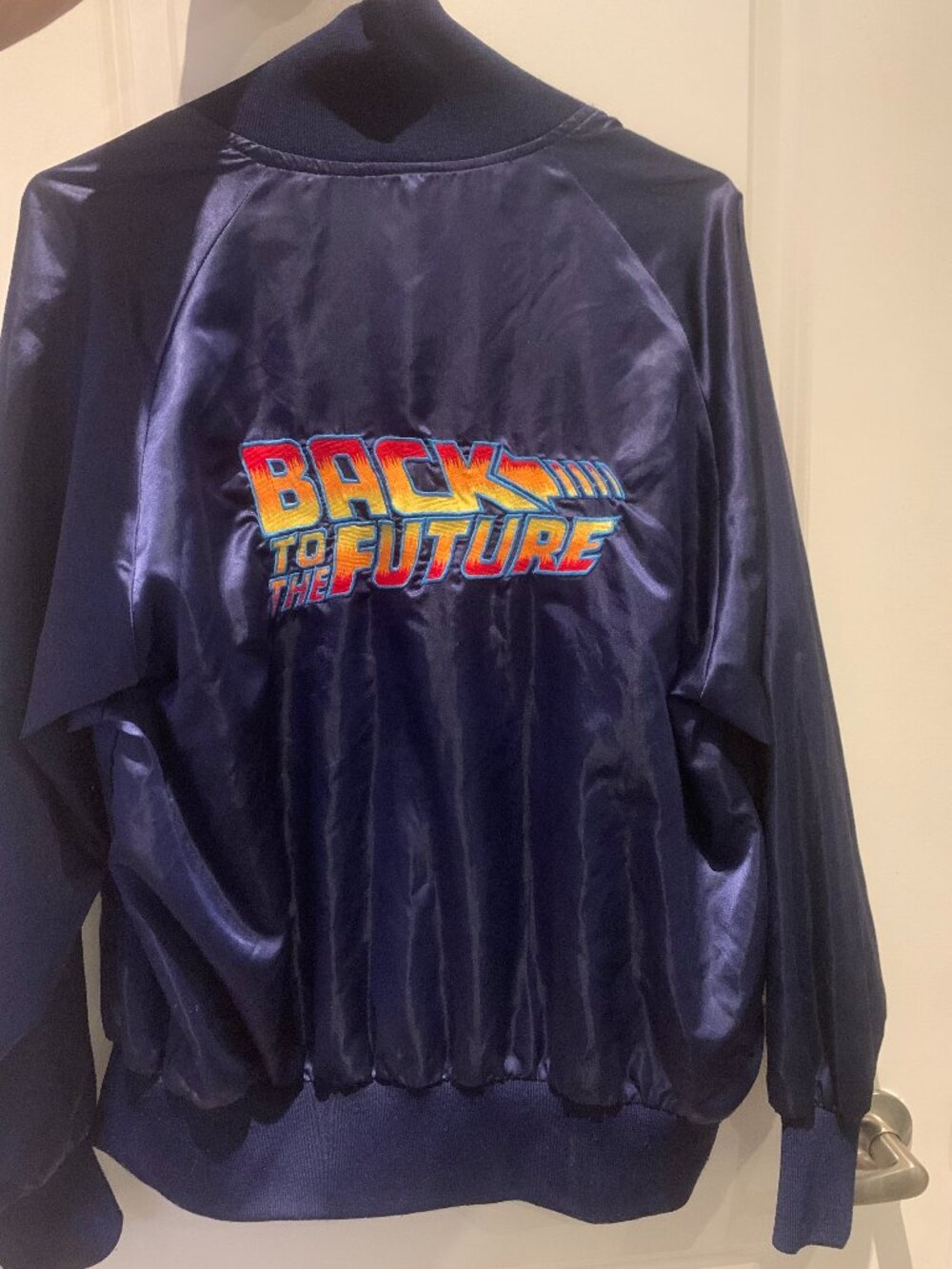 Back To The Future Jacket Blue ASTRO Bomber MCA Home Video vintage 80s Unworn